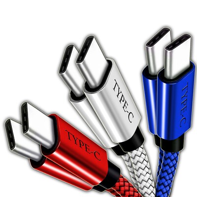 [3Pack]  Fast Charger (USB-C to USB-C) Male Cord Charging Cable