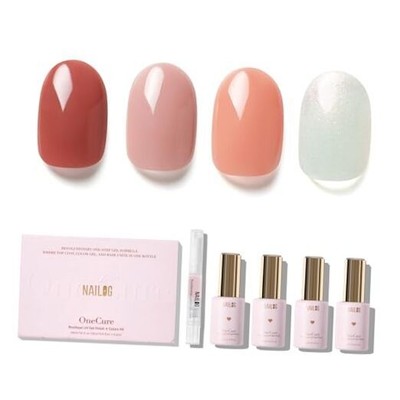  Gel Nail Polish Set - 4 Colors Top Coat Color Gel Base 3-In-1 Velvet Bloom