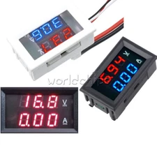 Digital Dual LED Blue+Red Red+Red Volt Amp Voltmeter Ammeter Meter Gauge DC 100V