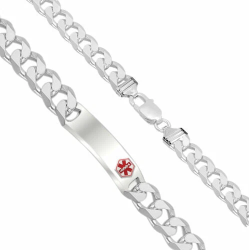 Pulseras de plata de ley sin piedra para hombre