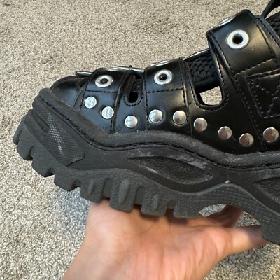 Eytys Athena Sandals 7 37 Black Chunky Platform Studded Eytys Athena Sandals 7 37 Black Chunky Platform Studded