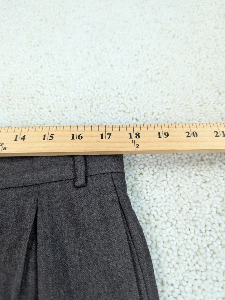 Pantalones de franela de lana para hombre 34x29 marrón Corneliani plisado pierna recta hechos en Italia Foto 3 de 4