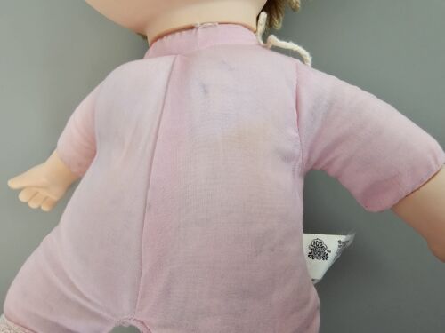 Vintage 1980 Ice Cream Doll Boy Green Overalls 14" Brown Eyes Curly Light Hair - Picture 9 of 10