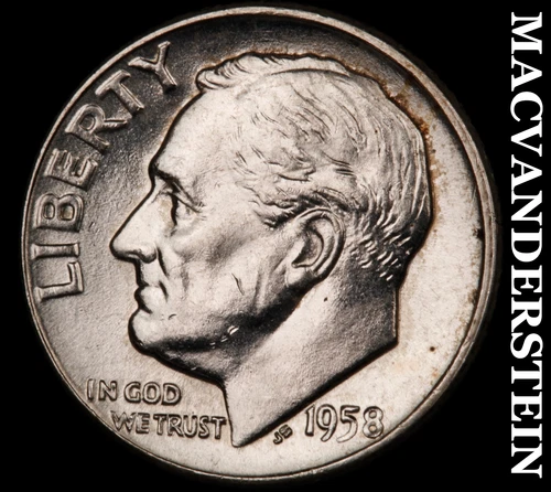1958-D Roosevelt Dime- Silver Choice Gem Brilliant Uncirculated Luster #i3683