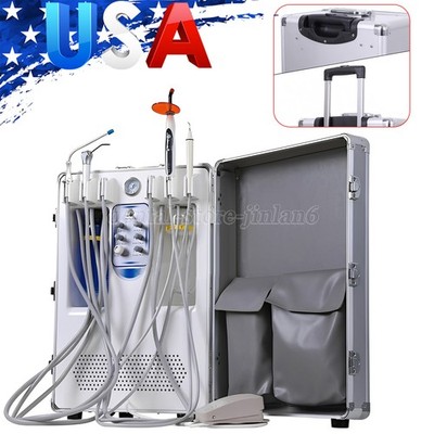 Portable Dental Unit with Air Compressor with LED Curing Light Scaler 4 Hole
