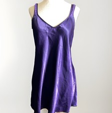 Vintage California Dynasty Nightgown Satin Purple Slip Nightgown Lingerie Size M
