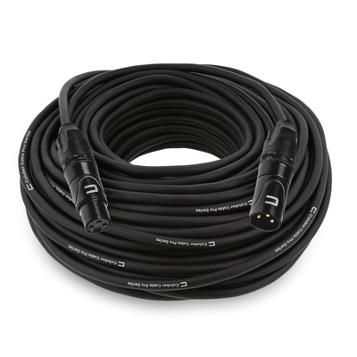 Balanced XLR Cable Male to Female  75 Feet Black  Pro 3Pin Microphone Connect...
