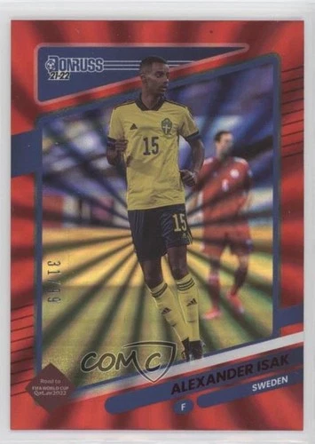 2021-22 Panini Donruss Road to Qatar Holo Red Laser /99 Alexander Isak #159