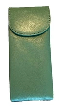 ILI Genuine Leather Double Flap Eyeglass Case In Sage