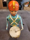 Vintage J Chein Tin Toy Soldier Drummer Working - (Video) (Missing Drumstick)
