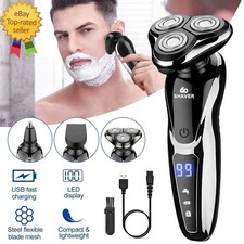 Men Wet/Dry Electric Shaver Trimmer Rotary Razor Beard Shaving USB Rechargeable