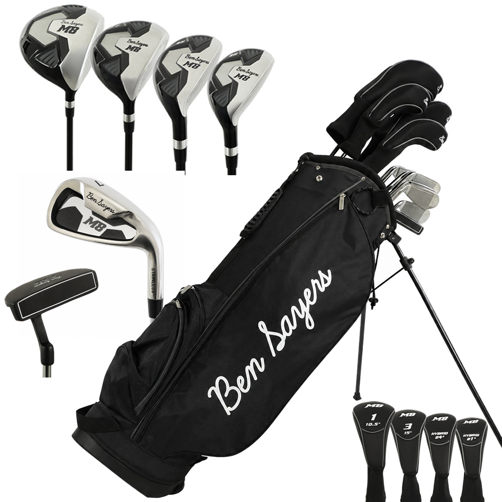 Ben Sayers M8 Golf Clubs Full Set MRH Graph/Steel Shafts| Black/Grey Stand Bag