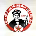 Texaco Gasoline - Vintage Porcelain Sign - Service Station Pump Plate Americana