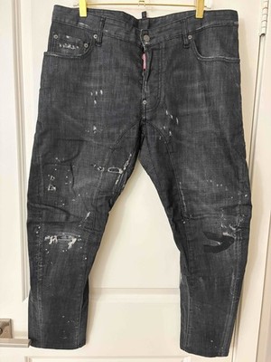 Authentic Dsquared2 Distressed Black Jeans Men US 34 /IT 50 Hemmed Made in Italy