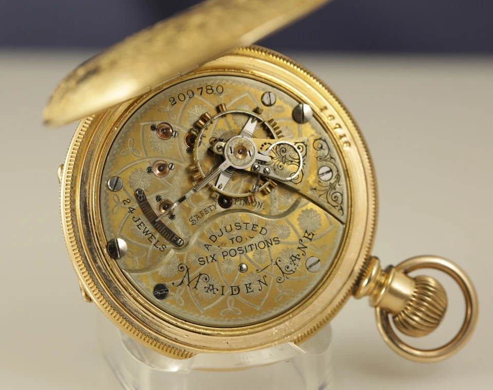 FABULOUS 24 JEWEL, SETH THOMAS, MAIDEN LANE~NEAR PERFECT~GREAT GOLD FILLED CASE! - Image 3 of 4