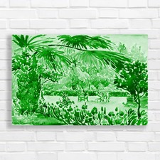 Tropical Floral Landscape Canvas Print Large Picture Wall Art