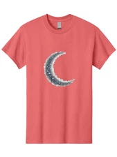 Crescent-Moon Mens Graphic Tee, 100% Cotton, Casual Summer Wear