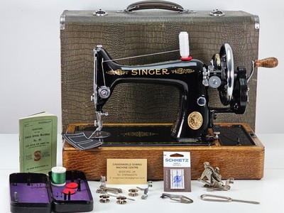 Schöne 1937 Singer 99K HeavyDuty Nähmaschine, gewartet, für Leder, Stoff
