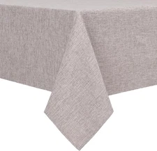 Hiasan Faux Linen Rectangle Tablecloth - 102" x 60" (Rectangular), Stone 