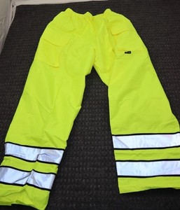 Gerber Outerwear Reflective High Vis Pants Unisex Size L Class E Level 2 Yellow