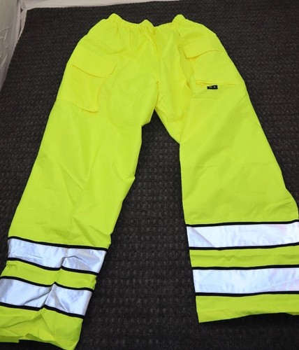 Gerber Outerwear Reflective High Vis Pants Unisex Size L Class E Level 2 Yellow