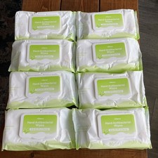 QTY 8 NEW Each pack of 80 Antibacterial hand wipes Aloe 640 wipes 