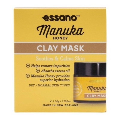 Essano Manuka Honig Ton Maske 50g - Deep Detox & Hydration für trockene/normale Haut