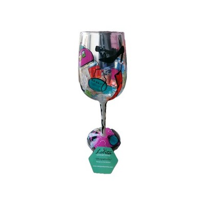 Lolita The Wine Collection ''Shopaholic Too'' handbemaltes Weinglas Neu in OVP
