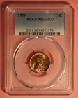 1959 Lincoln Memorial Cent - PCGS MS 66 RD