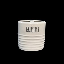 Rae Dunn Brush Holder Toothbrush Paintbrush Make Up Brushes White