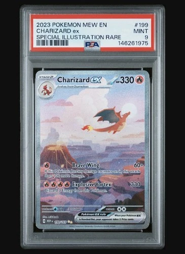2023 POKEMON MEW EN-151 SPECIAL ILLUSTRATION RARE #199 CHARIZARD EX PSA 9 MINT