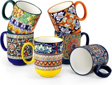 vancasso Coffee Mugs Set of 6, 14 oz. Ships Next Business Day Multicolor