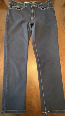 Michael Kors Size 8 Dark Rinse Izzy cropped skinny Jeans mid rise