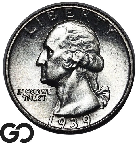 1939-D Washington Quarter Lustrous Gem BU++