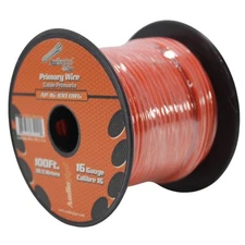 16 GA 100 FT Roll Orange Stranded Spool of CCA Primary Power Ground Wire Cable