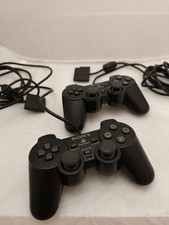 2x Official Dual Shock 2 Controllers PS2 Sony PlayStation 2 Black - Working