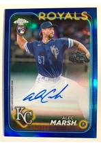Topps 2024 Chrome Rookie Autograph Blue Refractor Alec Marsh Royals #RA-AMA /150