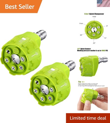 #ad Portable Adjustable 6 in 1 Pressure Washer Nozzles 1 4 Inch 4000 PSI Set $40.92