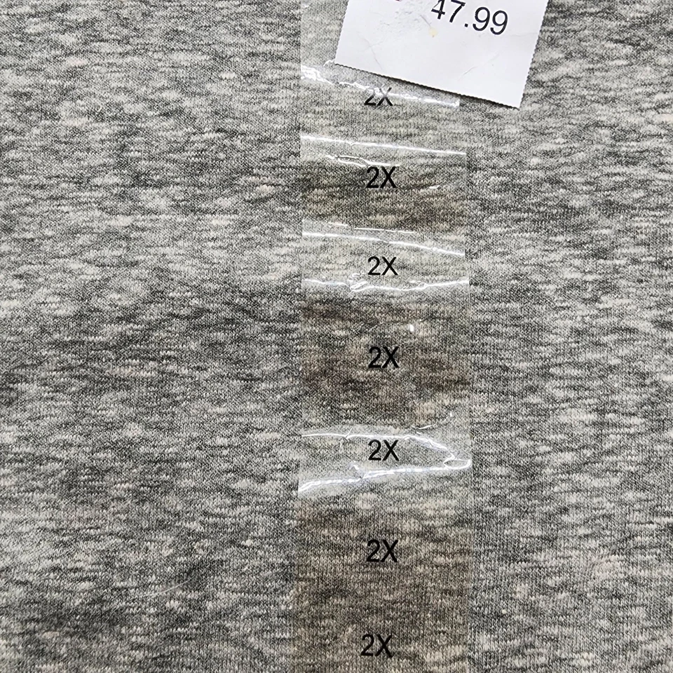 NOVO Moletom Central Park Feminino 2X Pulôver Cinza Branco Gola Redonda Bainha Alta Baixa - Imagem 4 de 4