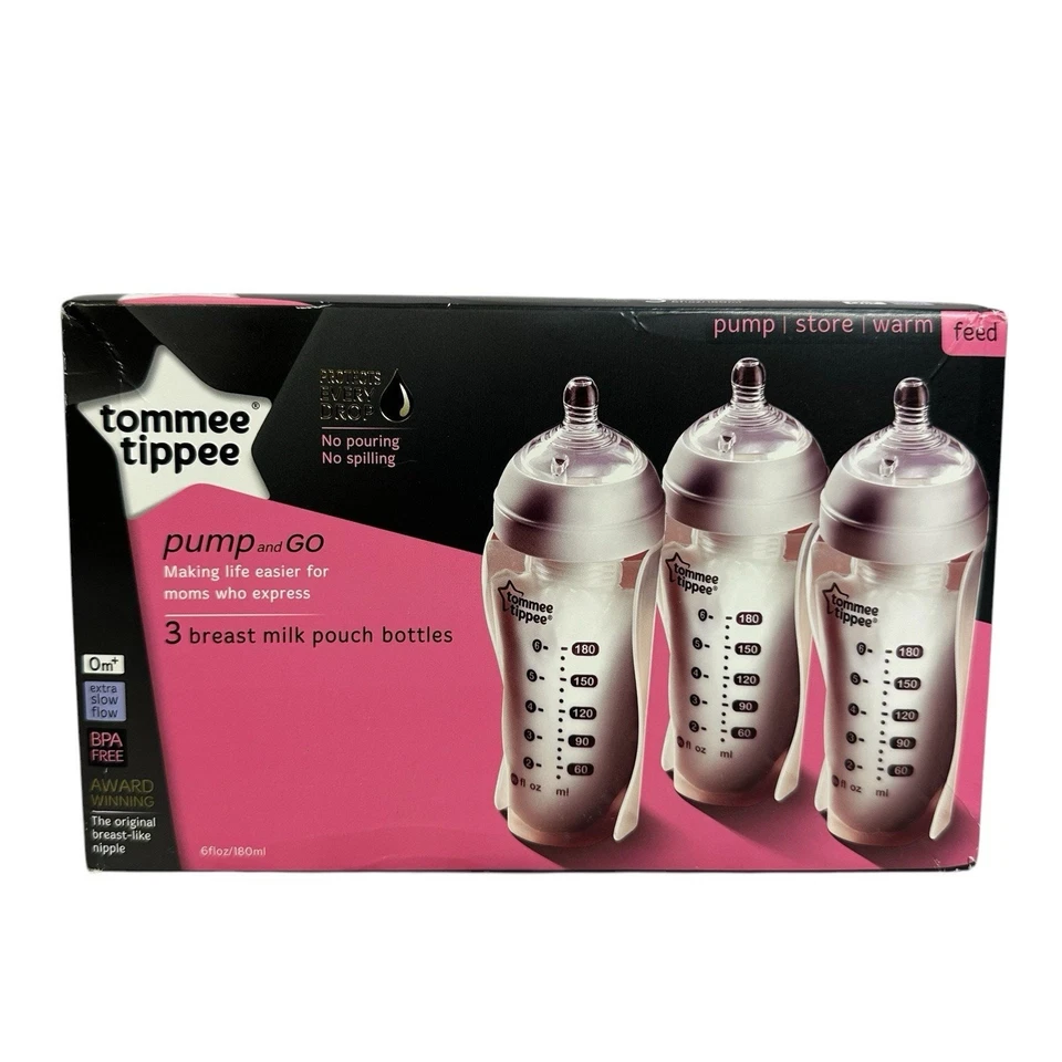 Tommee Tippee Garrafas Bolsa de Leite Materno Conjunto Inicial Fluxo Extra Lento Lote de 2 - Imagem 2 de 4