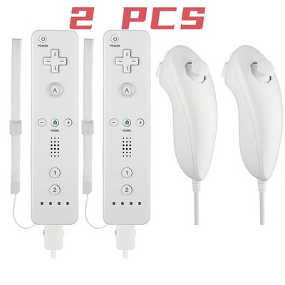 2X Wiimote Nunchuck Controller Combo Compatible with Nintendo Wii Wii U Console