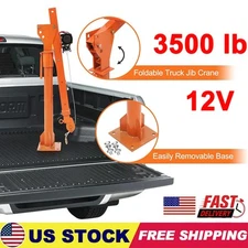 Winch 1100 Lb Folding Truck-Mounted Crane W/ Electric Pickup Winch 3500 Lb 12V