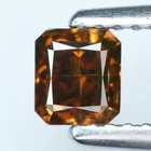 0.58Ct Rare Natural No Treated VS-1 Octagan Fancy Deep Reddish Orange Diamond