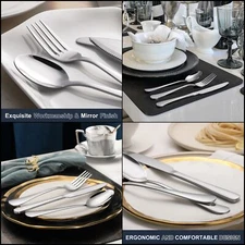 Hiware 24-piece Forks and Spoons Silverware Set for Kitchen