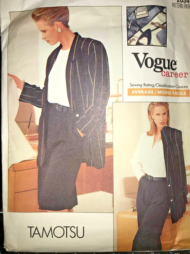 Tamotsu Vogue Wzór kariery Kurtka Spódnica Spodnie '88 Rozmiar 8-10 -12 Niecięte - Zdjęcie 1 z 3