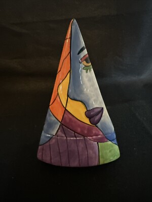 Muzeum Picasso Cubist Abstract Art Pottery Pyramid Shaped Trinket Box