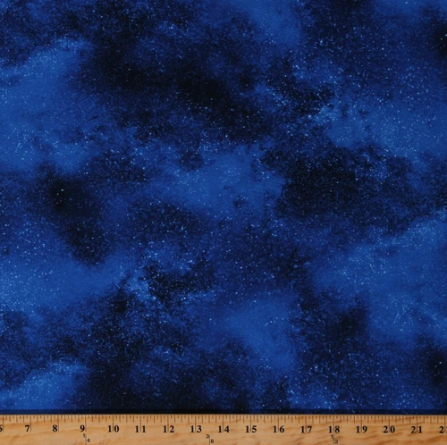 Cotton Stars Galaxy Night Sky Blue Cotton Fabric Print by the Yard D763.70 - product listing photo