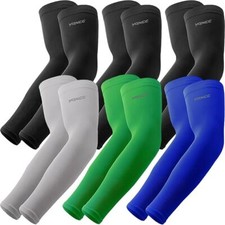 6 Pairs Arm Sleeves for Men Women, UPF 50 Cooling UV Sun Protection Sports Co...