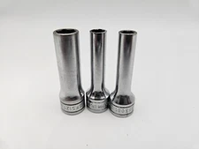 Snap On SFS121 Sfs081x2 Deep Well Socket 3/8" Drive 6 Point Set Of 3 