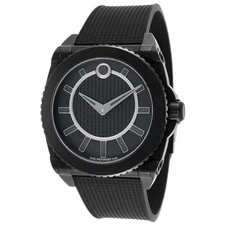 Movado Men's Automatic Ion Plated Stainless Steel and Rubber Band Watch 606731